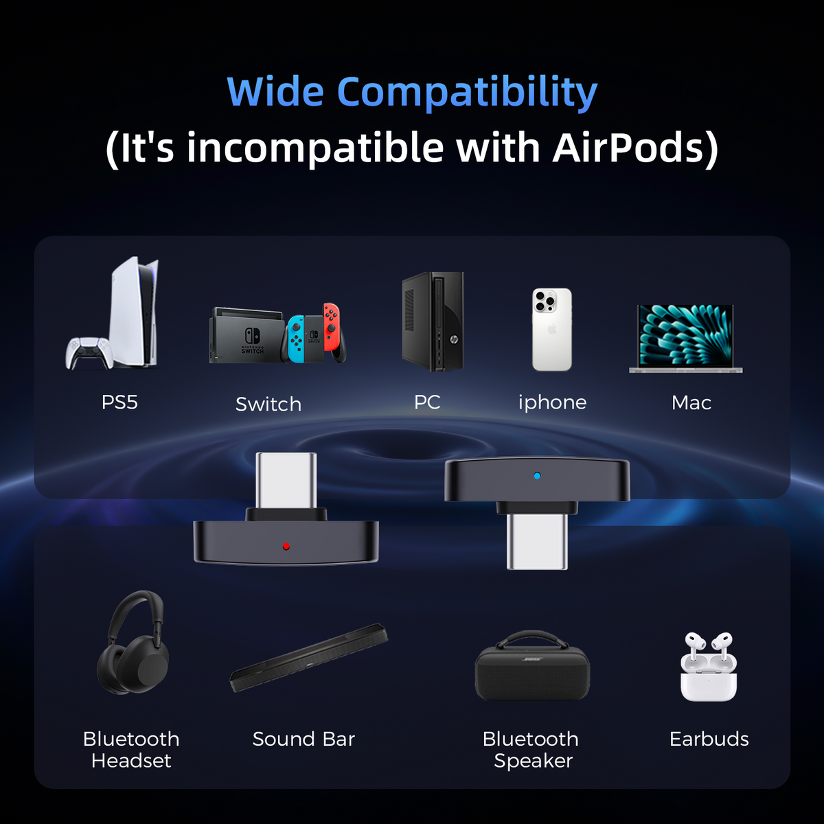 Questyle QCC Dongle Pro2 [MFi Certified] USB-C Bluetooth 6.1 Audio Adapter