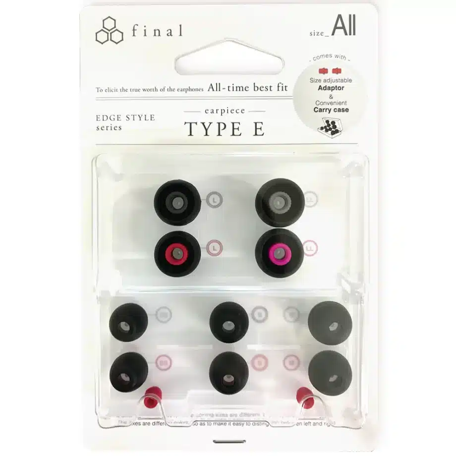 Final Audio Type E - silicone tips - adapters and case included.